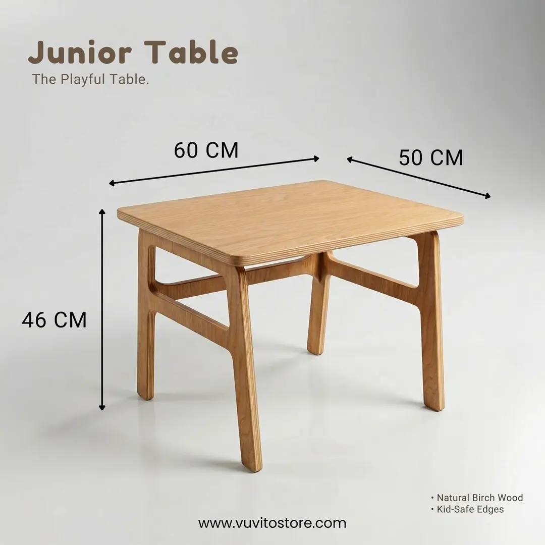 Junior Çocuk Masa Sandalye Seti – Meşe