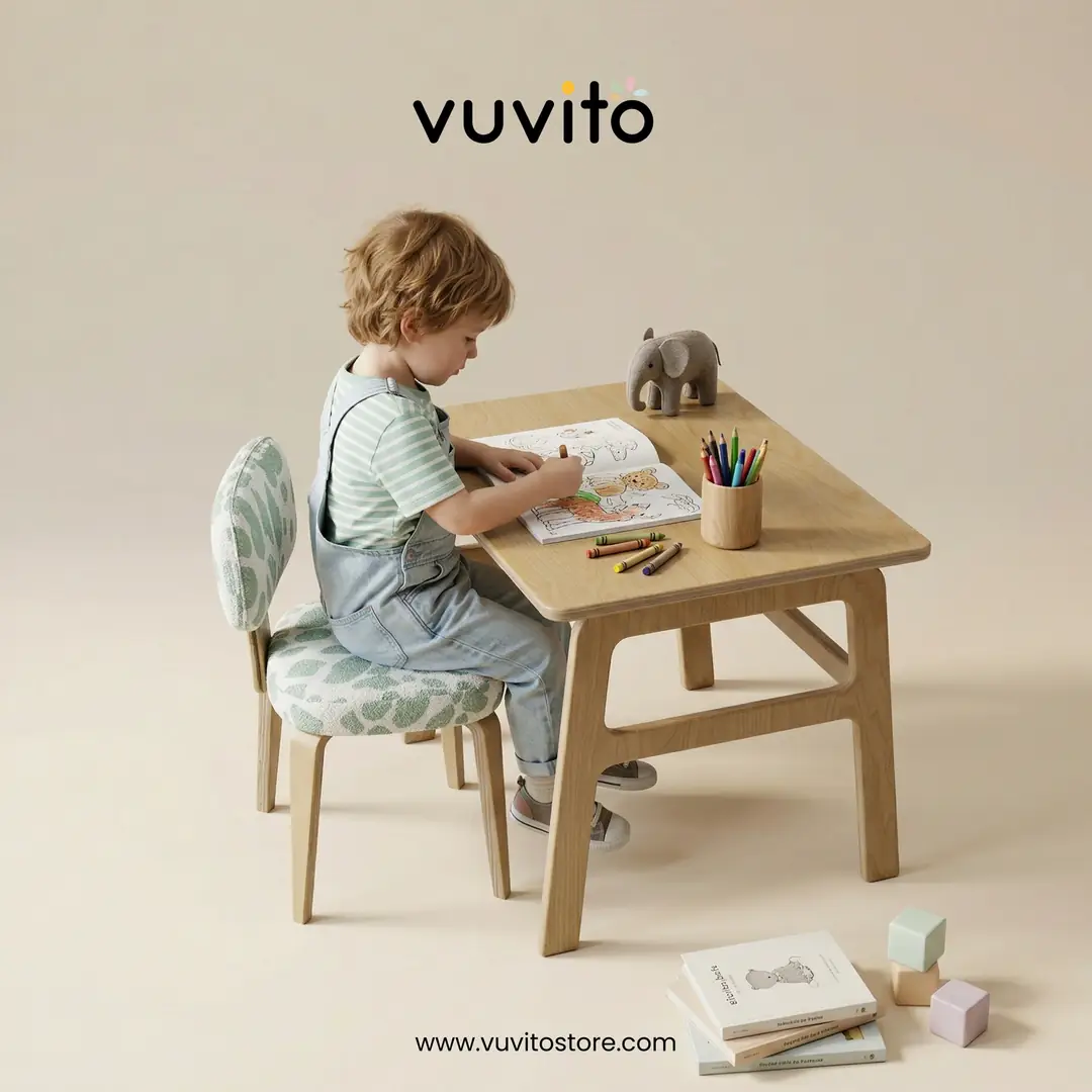 Junior Çocuk Masa Sandalye Seti – Meşe